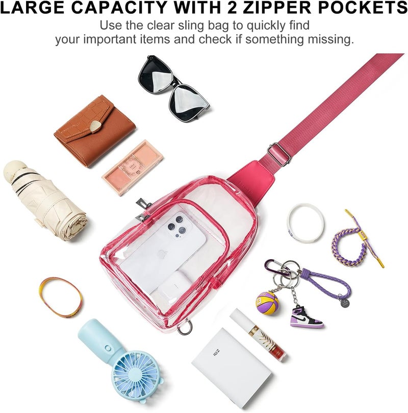 LATMAP Clear Bag for Stadium Events, Clear Purse for Women Stadium Crossbody Bag, Transparent Bag for Concerts Sports - Image 4